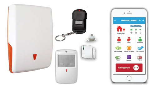 Kit Alarma Casa Seguridad Marshall Go Wifi Hogar Inalambrica