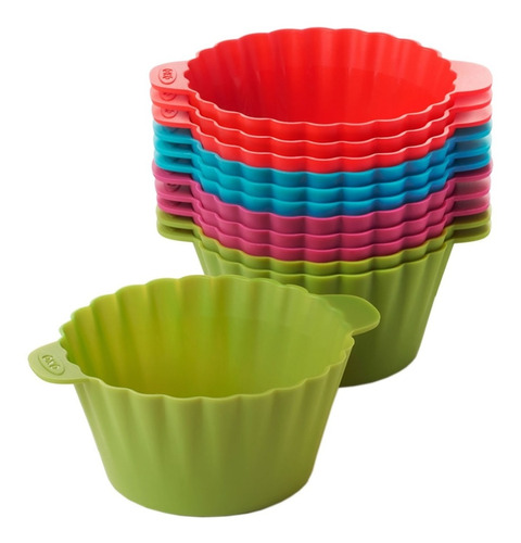 Set X 12 Moldes Silicona Oxo Muffins Cupcakes Tienda Pepino