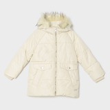 Campera Abrigo Parka Nena Coniglio Blanca Cremita