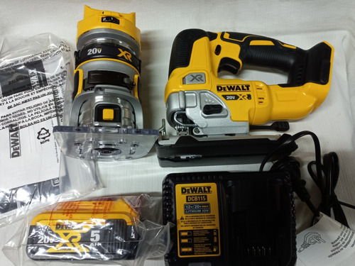 Combo Caladora+fresadora Dewalt 20v.