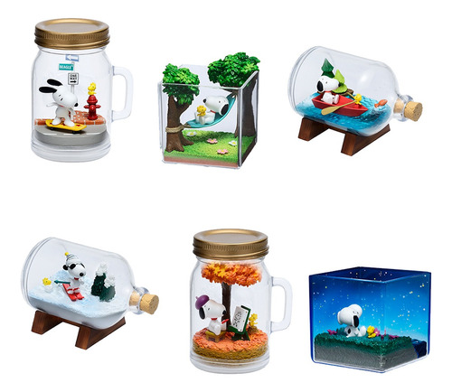 Re-ment 6 Figuras De Snoopy Vacaciones En Terrarium Jp