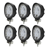 Kit X6 Faro Auxiliar Reflector 4x4 Led Off Road 27w Redondo