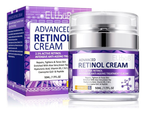 Crema Anti-edad Retinol 2.5% Té Verde Aloe Vera Rejuvenece