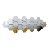 12pzs Acrilico Decorativo Espejo Hexagonal Con Adhesivo Muro