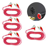 4 Pzas Cable Audio 2 Plug Dorado Rca Y 2 L Rojo Transp T3917