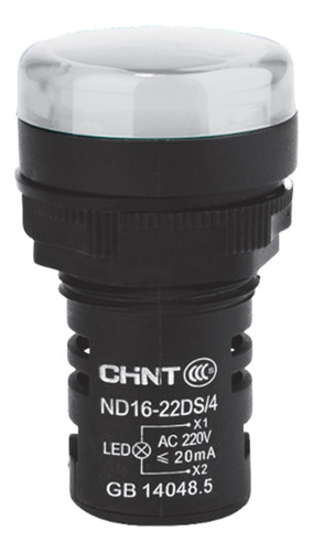 Ojo De Buey Chint Indicador Luminoso Blanco Nd16-22ds/2 24v