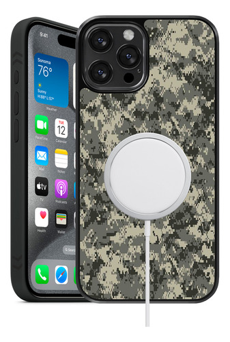 Funda Compatible Mag-safe Para iPhone Militar Camuflaje 1