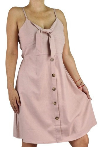 Vestido Premium Lino Corto Primavera Mujer 100% Algodón. 165