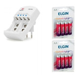 8 Pilhas Recarregáveis Elgin Aa 2500 Mah C/4 + Carreg. Mox