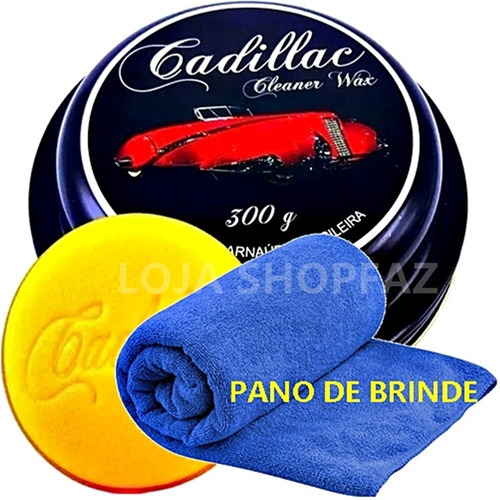 Cera Para Carros Brilho Cristalização Carnaúba Cadillac 300g