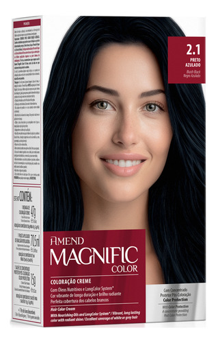 Coloracao Creme 2.1 Preto Azulado Amend Magnific Color