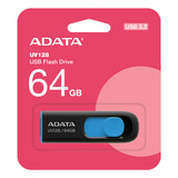 Pendrive 64gb Usb 3.2 Adata Uv128 Memoria Usb Deslizante