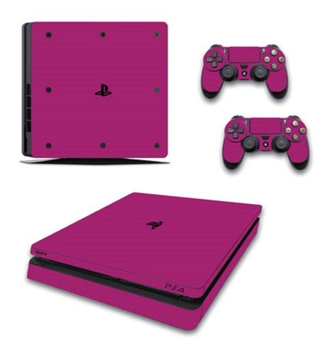 Skin Personalizado Para Ps4 Slim Color Burdeo (0473)