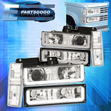 For 88-93 C10 C/k Suburban Clear Led Drl Projector Headl Aac