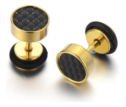 Pendientes De Tuerca De Oro Para Hombre De 10 Mm, Tapón De T