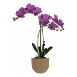 Planta Vara Flor Orquidea Artificial 88 Cm Maceta Grande 