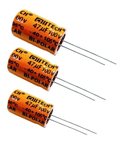 Kit 50 Capacitores Corneta Bipolar 47uf X 100v / 47x100