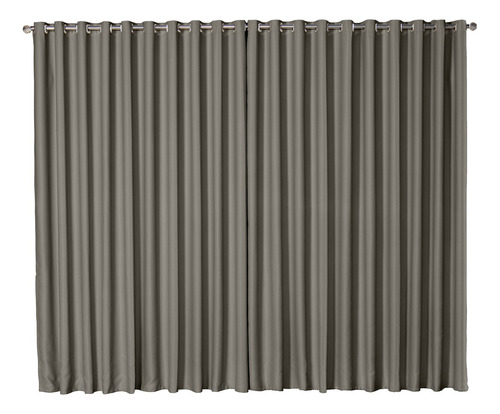 Cortina Blackout Para Sala 4,00 X 2,40 Em Tecido Grosso Luxo Cor Cinza