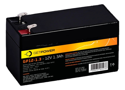 Bateria 12v 1;3amp Selada Getpower Câmbio Range