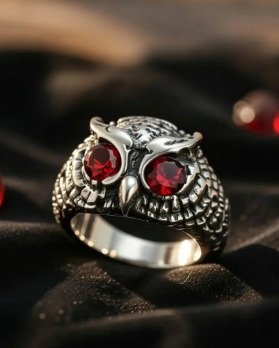 Anillo Búho Lechuza Suerte Fortuna Sabiduría Noche Plata 925