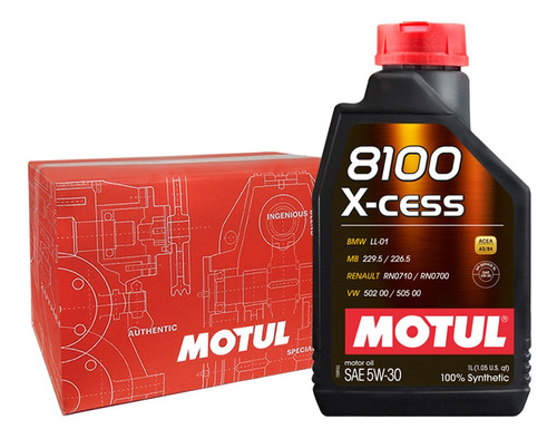 Aceite Motor Sintético 100% 5w30 Motul X-cess Caja 12 Litros