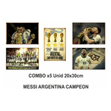 Combo Full Chapa Vintage Retro Argentina Campeón Messi X5
