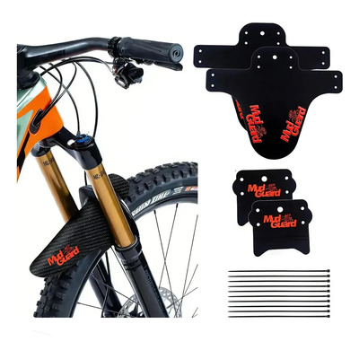 2 Pares Lodera Salpicadera Guardabarros Mtb Bici Universal,naranja | Meses sin interés