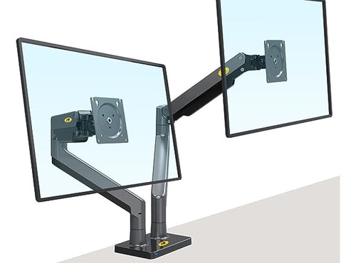 Soporte Monitor Brazo Doble North Bayou G35 22  A 32  12 Color Negro