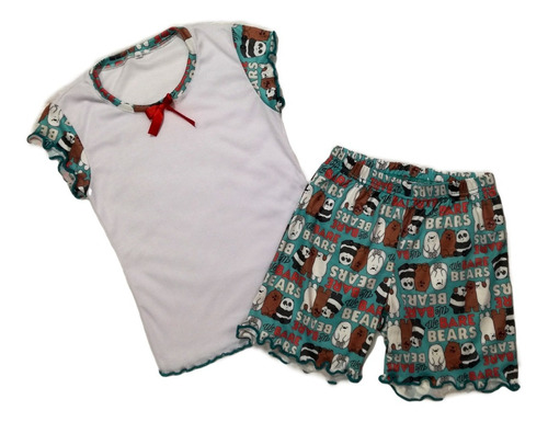 Pijama Niña Blusa Short Piel De Durazno Lilo Stitch Coco