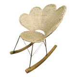 Silla Mecedora Flor En Mimbre Natural Wicker Artesanal 