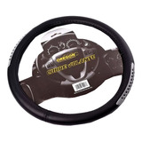 Cubre Volante Pvc 38cm Con Reflector Negro Y Plateado 