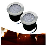 Kit 2 Balizador Spot Led Embutir Chão Piso Jardim 5w Quente