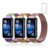 3 Correa De Acero Milanés + Tpu Funda Para Huawei Band 9 8