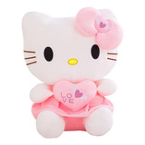 Peluche Hello Kitty Con Corazón Kawaii Para 25cm
