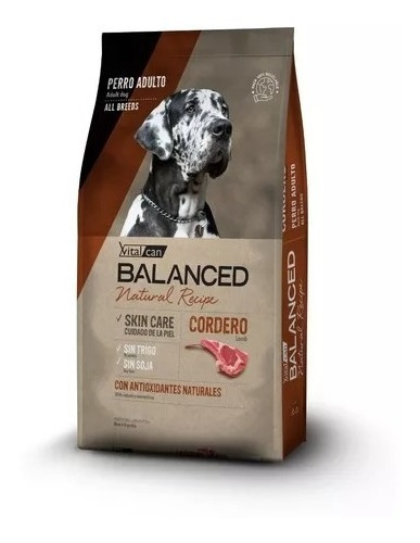 Alimento Vitalcan Balanced Natural Recipe Cordero 3kgs