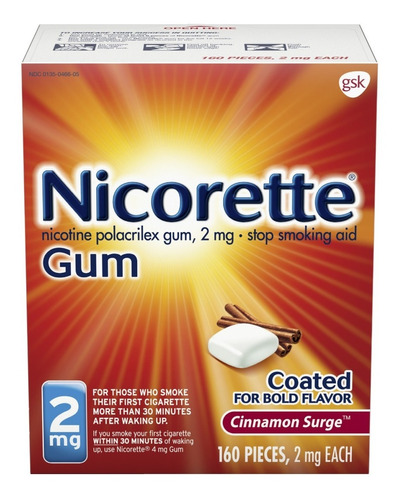 Nicorette 2mg 160 Chicles Sabor Canela