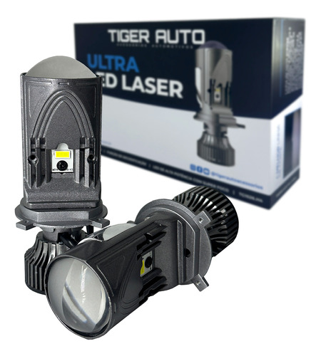 Par Farol Ultra Led Lampada H4 Projetor Laser 6500k Forte