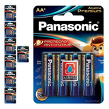 32 Pilhas Alcalinas Premium Aa 2a Panasonic 8 Cart