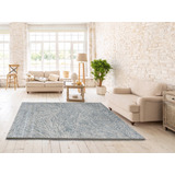 Carpeta Alfombra Moderna Azul Beige Geometrico 1806