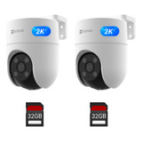 Combo X2 Ezviz H8c 2k+ 4mp Wifi Exterior 360º + Memoria 32gb