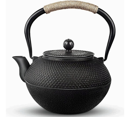 Tetera Hierro Fundido Japonesa Con Infusor Acero Teteras Té Color Negro