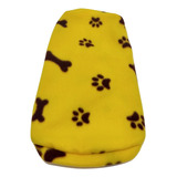 Roupa Capa Soft Para Cachorro Amarelo Com Patinhas Tamanho P