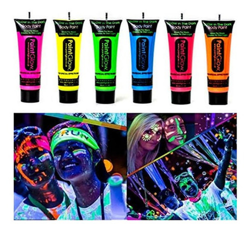 24 Tubo Pintura Fluorecente Neon Corporal Maquillaje Luz Uv 