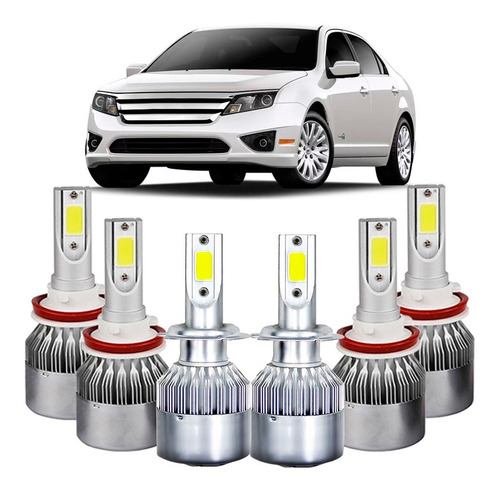 Kit Super Led Fusion 2010 2011 2012 2013 Farol E Milha 6500k