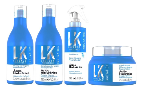 Kit Lokenzzi Acido Hialuronico Shampoo Cond Spray Mascara