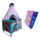 Cuna Corral Para Bebe Tipo Camping Con Toldillo Colchoneta 