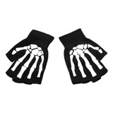 Guantes Sin Dedo Calavera Hombre Mujer Bici Moto Termico