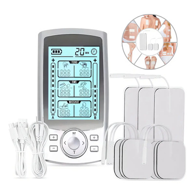 Estimulador Eléctrico Digital Portátil Recargable, 36 Modos, 10almohadillas, 2 Canales, Se Pueden Utilizar 4almohadillas De Gel Al Mismo Tiempo,masajeador Eléctrico Con Función De Masajeador Tens Ems | Meses sin interés