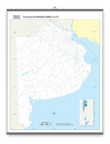 Mapa Prov. De Buenos Aires - Pizarra - Apto Marcador 90x70cm