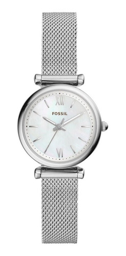 Reloj Fossil Carlie Es4432 Para Dama Acero Plateado Original